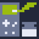 GBScribe logo: a Game Boy with a quill and ink pot
